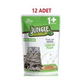Jungle Pouch Tavuklu Jel Yaş 12x100 gr Kedi Maması