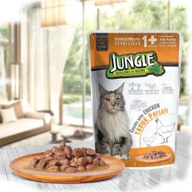 Jungle Pouch Tavuklu Kısırlaştırılmış 100 gr Kedi Maması