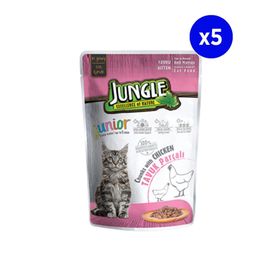 Jungle Pouch Tavuklu Yavru 5x100 gr Kedi Maması