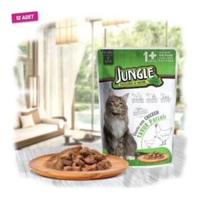 Jungle Pouch Tavuklu Yetişkin 12x100 gr Kedi Maması