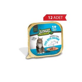 Jungle Somonlu Ezme 12x100 gr Yetişkin Kedi Konservesi