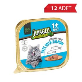 Jungle Somonlu Ezme 12x100 gr Yetişkin Kedi Konservesi