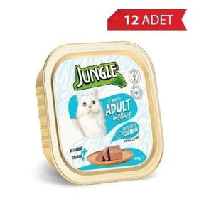 Jungle Somonlu Ezme 12x100 gr Yetişkin Kedi Konservesi