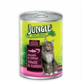 Jungle Somonlu Karidesli 12x415 gr Kedi Konserve
