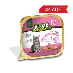 Jungle Sütlü ve Tavuklu Ezme 24x100 gr Yavru Kedi Konservesi