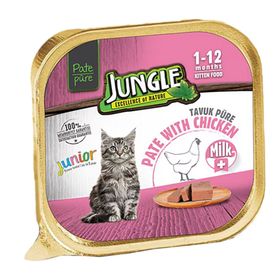 Jungle Sütlü ve Tavuklu Ezme 6x100 gr Yavru Kedi Konservesi