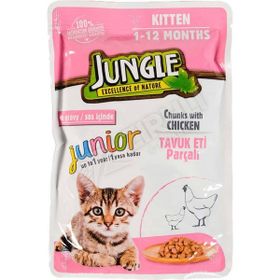 Jungle Tavuk Etli 2x100 gr Yavru Kedi Konserve Pouch