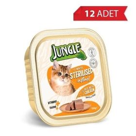 Jungle Tavuklu Kısırlaştırılmış Ezme 12x100 gr Kedi Konservesi