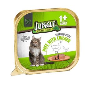 Jungle Tavuklu Püre Şeklinde 32x100 gr Konserve Kısırlaştırılmış Kedi Maması