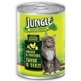 Jungle Tavuklu Sebzeli 12x415 gr Kedi Konserve