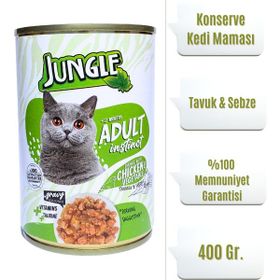 Jungle Tavuklu ve Sebzeli 400 gr Yetişkin Konserve Kedi Maması