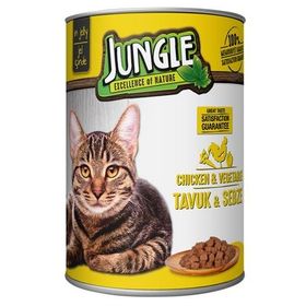 Jungle Tavuklu ve Sebzeli 415 gr Yetişkin Konserve Kedi Maması