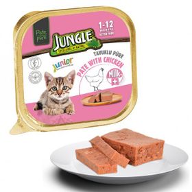 Jungle Yavru Kedi 32x100 gr Sütlü Tavuk Ezme Pate Kedi Maması