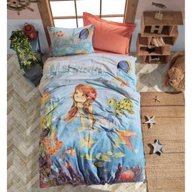 Junior Mermaid Mercan Tek Kişilik Nevresim Takımı