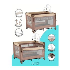 Juno Play Anne Yanı 70x110 cm Gri Park Yatak Oyun Parkı