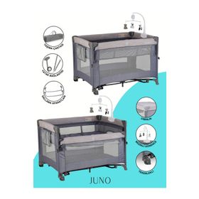 Juno Play Anne Yanı 70x110 cm Gri Park Yatak Oyun Parkı