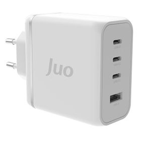 Juo 100W 4 Portlu USB-C + USB-A GaN iPhone ve Macbook ve Notebook Uyumlu PD Type-C Beyaz Hızlı Şarj Cihazı