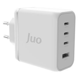 Juo 100W 4 Portlu USB-C + USB-A GaN iPhone ve Macbook ve Notebook Uyumlu PD Type-C Beyaz Hızlı Şarj Cihazı