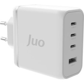 Juo 100W 4 Portlu USB-C + USB-A GaN iPhone ve Macbook ve Notebook Uyumlu PD Type-C Beyaz Hızlı Şarj Cihazı