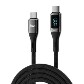 Juo 100W 5A QC4.0 1 mt Dijital Led Ekranlı E-Mark Çipli USB PD Type-C Hızlı Şarj ve Data Kablosu