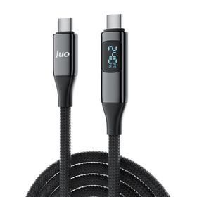 Juo 2 mt 240W USB 3.1 GeN2 10 GBPS E-Mark Çipli Led Display 4K 60 Hz Görüntü ve Type-C Hızlı Şarj Kablosu