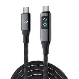 Juo 2 mt 240W USB 3.1 GeN2 10 GBPS E-Mark Çipli Led Display 4K 60 Hz Görüntü ve Type-C Hızlı Şarj Kablosu