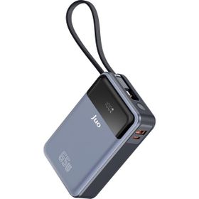 Juo 20.000 mAh 65W Led Ekranlı USB-A Type-C Kablolu Taşınabilir Hızlı Şarj Cihazı Powerbank