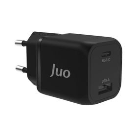 Juo 35W GaN USB-C + USB-A iPhone ve iPad ve Samsung PPS Uyumlu PD QC4.0 Type-C Siyah Hızlı Şarj Cihazı