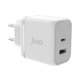 Juo 45W GaN USB-C + USB-A iPhone ve iPad ve Macbook ve Samsung Uyumlu PD Type-C Beyaz Hızlı Şarj Cihazı