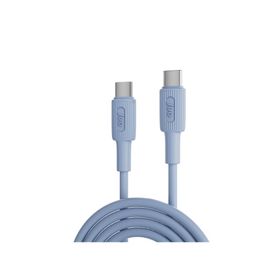 Juo 60W 1 mt Mavi USB Type-C To Type-C Silikon Hızlı Şarj ve Data Kablosu