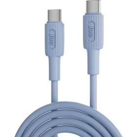 Juo 60W 1 mt Mavi USB Type-C To Type-C Silikon Hızlı Şarj ve Data Kablosu