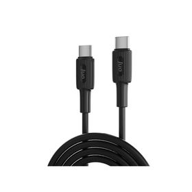 Juo 60W 1 mt Siyah USB Type-C To Type-C Silikon Hızlı Şarj ve Data Kablosu