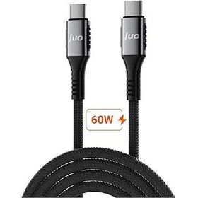 Juo 60W 1 mt USB Type-C to Type-C Örgülü PD Hızlı Şarj ve Data Kablosu