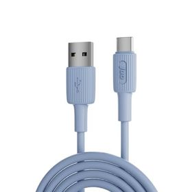 Juo 66W USB-A to USB Type-C Silikon Mavi 1 mt Hızlı Şarj ve Data Kablosu