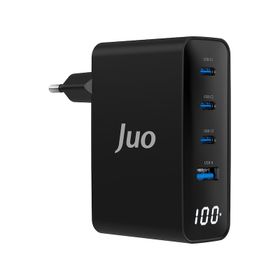 Juo GAN 100W 3 Type-C + USB-A Led Ekranlı iPhone Macbook Notebook Hızlı Şarj Aleti