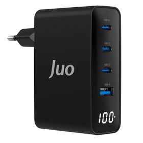 Juo GAN 100W 3 Type-C + USB-A Led Ekranlı iPhone Macbook Notebook Hızlı Şarj Aleti
