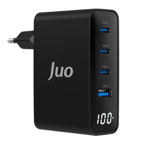 Juo GAN 100W 3 Type-C + USB-A Led Ekranlı iPhone Macbook Notebook Hızlı Şarj Aleti