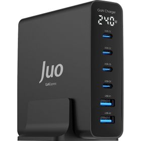 Juo GAN PD 3.1 240W Masaüstü Hızlı Şarj Cihazı 4 Type-C ve 2 USB-A iPhone Macbook Laptop Uyumlu Şarj Aleti