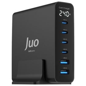 Juo GAN PD 3.1 240W Masaüstü Hızlı Şarj Cihazı 4 Type-C ve 2 USB-A iPhone Macbook Laptop Uyumlu Şarj Aleti