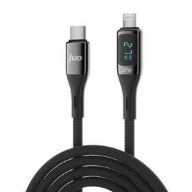 Juo iPhone iPad 27W Dijital Led Ekranlı USB Type-C to Lightning 2 mt Hızlı Şarj ve Data Kablosu