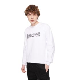 Just Cavalli 75OAIG05 Bisiklet Yaka Beyaz Erkek Sweatshirt