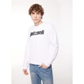Just Cavalli 75OAIT00 Bisiklet Yaka Beyaz Erkek Sweatshirt