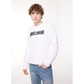Just Cavalli 75OAIT00 Bisiklet Yaka Beyaz Erkek Sweatshirt
