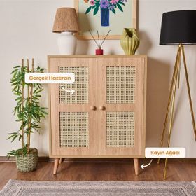 Just Home 80 cm Safir Meşe 2 Kapaklı Hazeran Çok Amaçlı Dolap