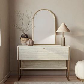 Just Home Artemis 80x30x120 cm Traverten Altın Dresuar