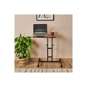Just Home Barnes 87x45x58 cm Atlantik Çam Siyah Çift Tablalı Ayarlanabilir Laptop Sehpası