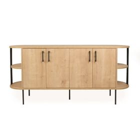 Just Home Federico Safir Meşe 160 cm 4 Kapaklı Raflı Konsol