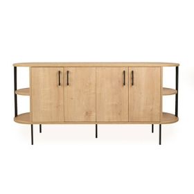 Just Home Federico Safir Meşe 160 cm 4 Kapaklı Raflı Konsol