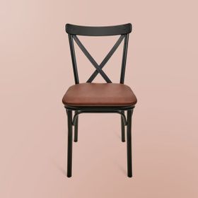 Just Home Luna Kahverengi Siyah 85x39x39 cm Metal Tonet Sandalye