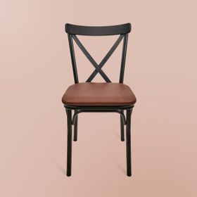 Just Home Luna Kahverengi Siyah 85x39x39 cm Metal Tonet Sandalye